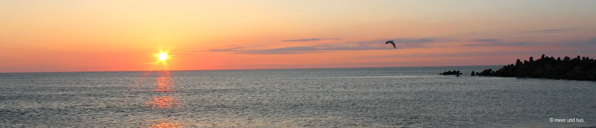 Nordsee Dänemark bei Sonnenuntergang Westjütland