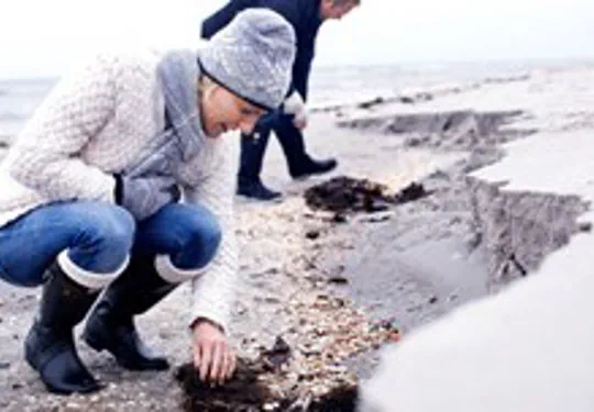Erfahre wie man Bernstein findet Thyborøn strand Paar sucht Bernstein